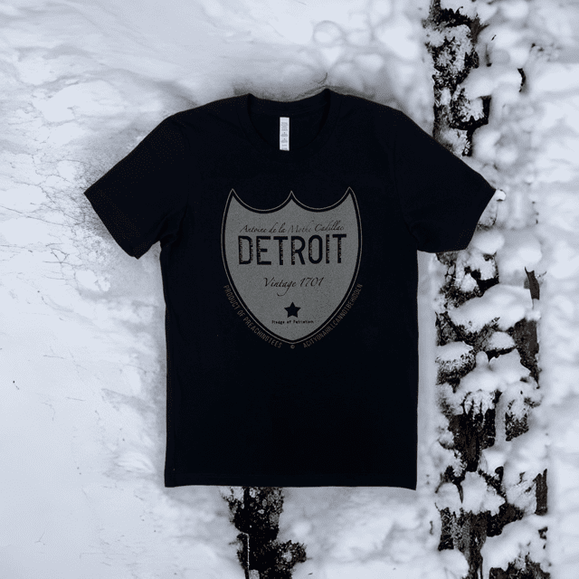 Detroit Classic Shield Reflective Black T Shirt
