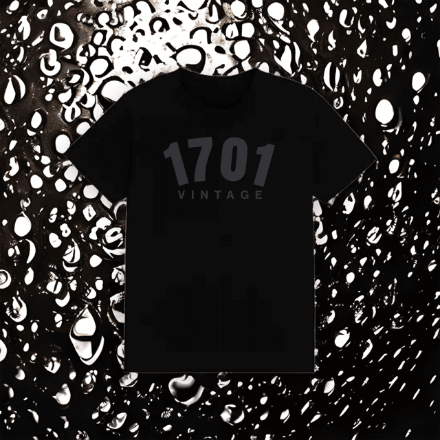 Vintage 1701 Puffy Print black Tshirt
